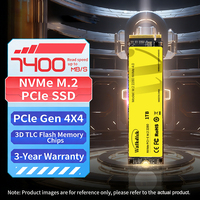 قرص صلب داخلي SSD NVME PCIE 4.0 بسعة 1 تيرابايت، سرعة عالية 7400 ميجابايت/ثانية، للابتوب وسطح المكتب