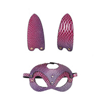 Masque de lapin en cuir rose sexy à texture crocodile avec oreilles détachables, luxe, pour mascarade et cosplay, livraison discrète, emballage confidentiel