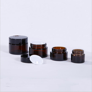Vacío 5g10g 20G 30g 50g 100g ámbar mate negro tarro de vidrio al por mayor crema facial cuidado de la piel embalaje tarro vela tarro con tapa negra - Product Image 4