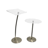 Podio de Acrílico Transparente, Moderno y Minimalista, con Base de Acero Inoxidable, Atril de Cristal, Púlpito de Iglesia, Mueble de Teatro, Plegable, para Exteriores