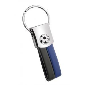Portachiavi da Calcio Nero/Blu in PVC Morbido, Gomma e Metallo, Modello Senza Scatola, Portachiavi in PVC per Chiavi - Product Image 1
