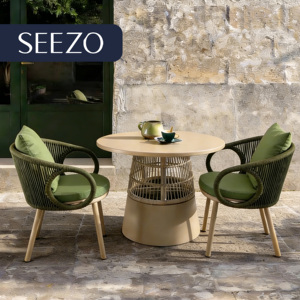 Ensemble <span class=keywords><strong>de</strong></span> <span class=keywords><strong>table</strong></span> à manger ronde <span class=keywords><strong>d</strong></span>'extérieur <span class=keywords><strong>de</strong></span> luxe moderne 2026 avec chaises, en aluminium léger et durable, tissu nordique imperméable, pour villa - Product Image 2