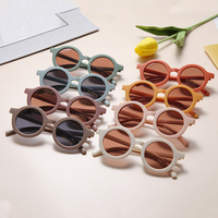 Nouvelles lunettes de soleil tendance rondes pour enfants, protection UV400, pour l'été
