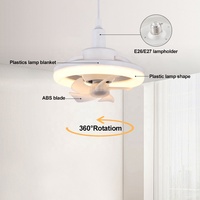 Ventilateur de plafond en plastique à 5 pales, 3 températures de couleur, télécommande, ventilateur de plafond rotatif avec lumière LED