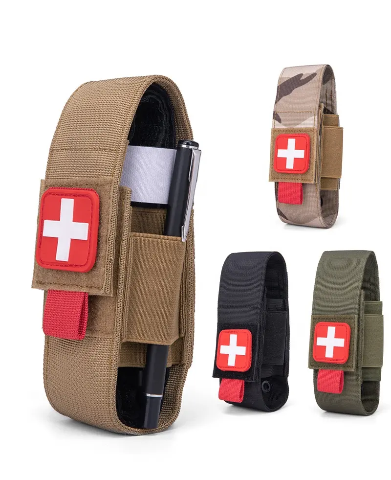 Tactical Outdoor Scissors Set Molle Tourniquet Storage Protective Cover Flashlight Bag Rescue Survival Kit