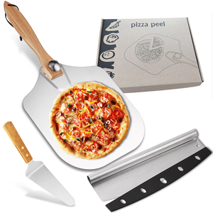 Pala para <span class=keywords><strong>Pizza</strong></span> Plegable de Aluminio de 12 Pulgadas con Mango de Madera, Resistente a Altas Temperaturas, Anti-quemaduras, Juego de Herramientas para Transferir y Cortar <span class=keywords><strong>Pizza</strong></span> - Product Image 3