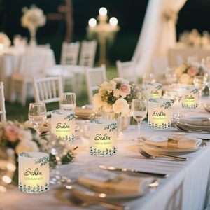 Lebao – Lot de 12 bougeoirs cylindriques brillants à motif <span class=keywords><strong>feuille</strong></span> pour décoration de table, anniversaires, mariages et autres occasions - Product Image 5