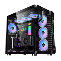 Casing PC Casing Game Komputer Cpu Casing Desktop Kantor ATX USB 3.0 Kaca Tempered Phantom Hitam Putih Pink