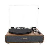 Tourne-disque en vinyle Tourne-disque portable à 3 vitesses avec cache-poussière Tourne-disque en vinyle 2.0 son stéréo