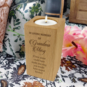 Personalized Engraved Wooden Tealight Holder <b>Memorial</b> <b>Candle</b> Holder Natural Table Wedding Decoration - Product Image 2