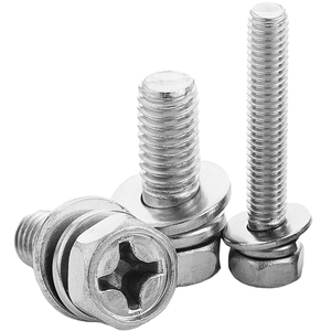 Juego de Combinación de Tornillos de Cabeza Hexagonal de Acero Inoxidable 201 Grado 8.8 con Junta y Resorte, Tres Semihuecos, M3 M6 - Product Image 1