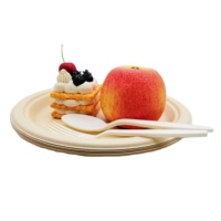 Assiettes et bols écologiques jetables en bagasse de canne à sucre Ecolife - Réutilisables et compatibles lave-vaisselle pour le camping et les restaurants