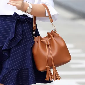 Paparazzi Großhandels tasche Lieferant Umhängetasche Bolsos De Mujer Normcore Echte Mode Vintage PU Leder Eimer taschen