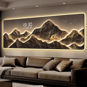 Lussuosa Decorazione Murale con <span class=keywords><strong>Paesaggio</strong></span> Montano Retroilluminato a LED - Decorazione per Soggiorno <span class=keywords><strong>di</strong></span> Grandi Dimensioni, con Illuminazione a Luce Calda - Product Image 2