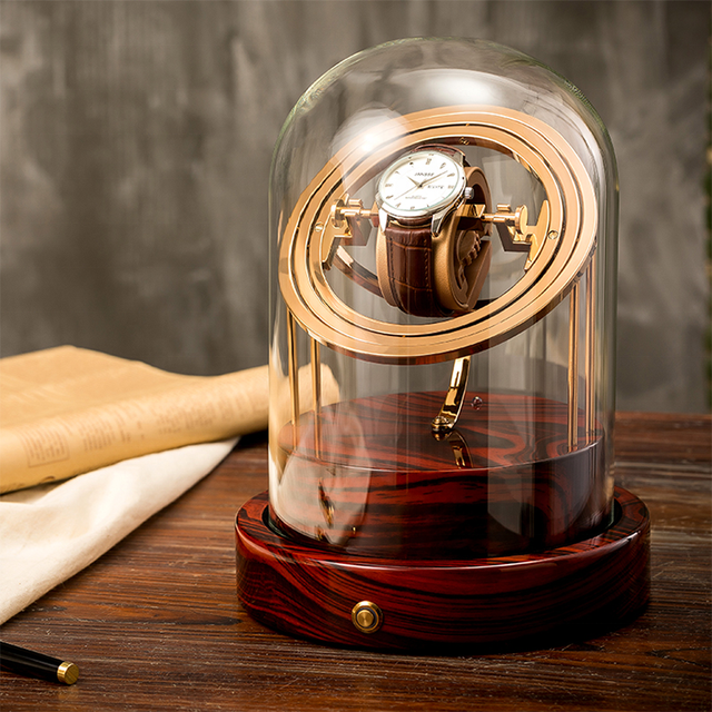 2024 New Style Wood Watch Winder Automatic Box 1 Slot Battery Powered Water Resistant Dustproof Display Recycled Materials