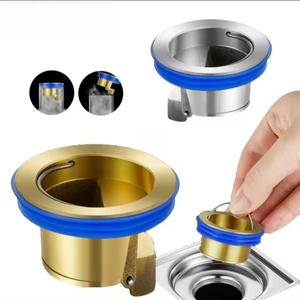 Dispositivo de Drenaje de Piso Universal Antiolor Totalmente de Cobre, Moderno para Baños y Duchas, Filtro de Cabello, Cubierta para Tuberías de Alcantarillado - Product Image 1