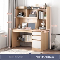 Bureau d'ordinateur simple pour la maison étudiant et chambre à coucher-Table d'écriture avec combinaison bibliothèque et étagère pour l'apprentissage et l'étude