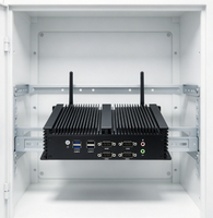 PC Mini Industri Tanpa Kipas In-tel I5-4278U 2*2.5G LAN 6*RS232 COM VGA HD Komputer Tertanam Mendukung Slot SIM 3G/4G Pemasangan di Dinding