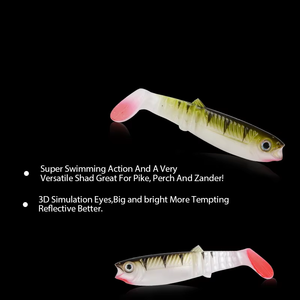 Señuelos de Pesca Artificiales Suaves Cannibal de 80mm, 100mm, 125mm, Cebo de Silicona Tipo Shad con Cola en T, Wobblers - Product Image 3