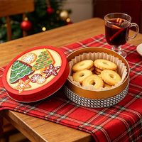 Boîte à gâteau de boulangerie en papier cylindrique pour gâteau de Noël, boîte cadeau en carton avec couvercle et base, emballage en tube kraft