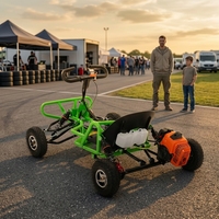 Go Kart de Gasolina de 90CC y 2 Tiempos para Adultos, Todoterreno, Velocidad Máxima de 35 km/h, Arranque Manual Opcional, Neumáticos de 4/6 Pulgadas