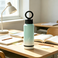 Nouveaux produits 2026 : Bouteille d'eau magnétique avec support pour téléphone, en acier inoxydable, compatible MagSafe, avec compartiment inférieur pour protéines en poudre