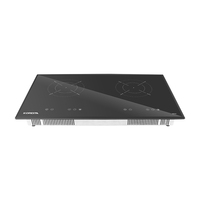 Double Brûleur Construit en table de Cuisson À Induction Inoxydable Contrôle Tactile Cuisinière À Induction
