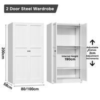 Armoire en acier épaissi grande capacité, placard de rangement métallique domestique, armoire ajustable pour chambre à coucher