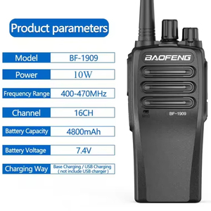 Walkie Talkie BF-1909 <span class=keywords><strong>Baofeng</strong></span> 2025, Transceptor de <span class=keywords><strong>10W</strong></span>, Alta Potencia, Largo Alcance 50KM, Alta Sensibilidad, Resistente al Agua - Product Image 1