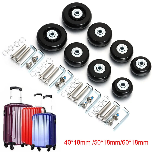2Pcs Replace Wheels With Screw for Travel Luggage Suitcase Wheels Axles Repair Kit 40 45 50 60mm Silent Caster Wheel Repair