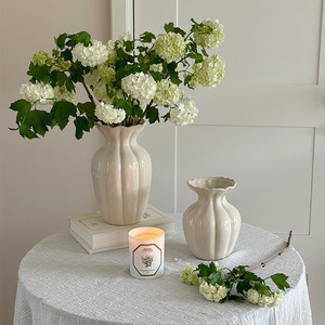Jarrón de Cerámica Transparente de Lujo Ligero para Decoración del <span class=keywords><strong>Hogar</strong></span>, Arreglo Floral de Escritorio, Cristal Esmaltado para Flores - Product Image 3