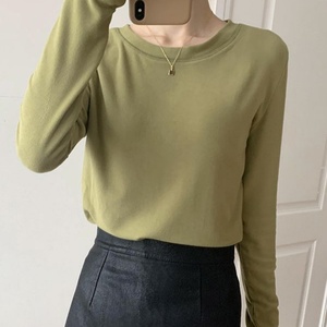 Sous-vêtement thermique épais et chauffant pour l'hiver-<span class=keywords><strong>T</strong></span>-<span class=keywords><strong>shirt</strong></span> à manches longues de couleur unie-Top en <span class=keywords><strong>coton</strong></span> ajusté pour femmes - Product Image 4