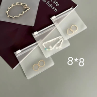 Pochette personnalisée en PVC transparent avec fermeture éclair, sac d'emballage pour bijoux, pochette en plastique transparente pour le rangement des bagues et des boucles d'oreilles, vente en gros