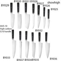 Couteau de chef en acier AUS-10, couteau Santoku, couteau Nakiri, couteau utilitaire, couteau à éplucher avec manche en bois, coffret cadeau BY025-37