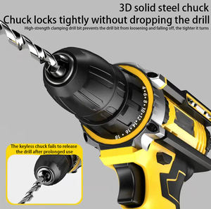 Ensemble de <span class=keywords><strong>tournevis</strong></span> électrique rechargeable portable mini pour la maison, perceuses sans fil à vitesse variable, perceuses sans balais pour le perçage du métal - Product Image 3