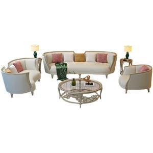 अमेरिकी ठोस लकड़ी सोफे लक्जरी 123 बड़े विला कूचस क्रीम विंड लिविंग रूम सेशनल सोफा का संयोजन - Product Image 6