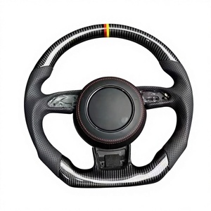 พวงมาลัยรถยนต์คาร์บอนไฟเบอร์พื้นแบนแบบปรับความร้อนได้ตามต้องการสำหรับรถ <span class=keywords><strong>Audi</strong></span> <span class=keywords><strong>TT</strong></span> TTS <span class=keywords><strong>Mk2</strong></span> Mk3 8N 8S <span class=keywords><strong>RS</strong></span> A3 A4 A5 A6 A7 B7 B8 B8.5 - Product Image 2