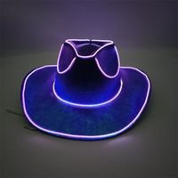 Cappello da Cowgirl Personalizzato con Luci LED Colorate, Portatile, in Plastica, per Adulti, per Capodanno, Compleanni, Feste di Laurea, Bar, Costumi Cosplay