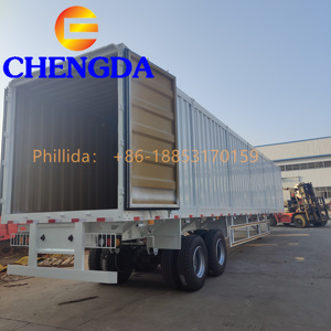 Prix bas Nouveau 2 Essieux 3 Essieux 30 40 50 60 Tonnes Long Van Remorques Box Cargo Semi <span class=keywords><strong>Remorque</strong></span> à vendre - Product Image 4