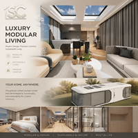 Capsule spatiale préfabriquée haut de gamme, maison modulaire moderne, pod de vie en matériaux durables, technologie pour hôtel, appartement, villa