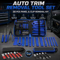 Kit d'outils de démontage de garnitures automobiles, en nylon non-abrasif et acier au carbone robuste, avec barres de levier à double extrémité à cliquet 1000 lb-pi et pinces à clips pour panneaux