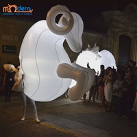 Marionnette animale gonflable lumineuse, costume gonflable de mouton ou de cheval illuminé pour défilé de carnaval, spectacle
