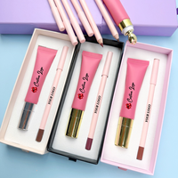 Kit de gloss et crayon à lèvres hydratant et brillant avec applicateur métallique personnalisé pour des lèvres pulpeuses