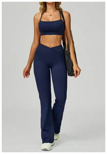 Soutien-gorge de yoga pour <span class=keywords><strong>femme</strong></span> avec logo personnalisé, design dos croisé, sensation de nu, respirant, couleur unie, pour le vélo, la salle de sport, les sports, Conjuntos Para Mujeres - Product Image 3