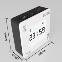 Horloge de bureau numérique mini cube avec affichage LCD, fonction snooze et minuterie