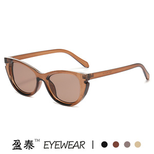 Lunettes de soleil œil de chat Yingtai, monture grise, verres PC, unisexe, protection UV400, style tendance - Product Image 5