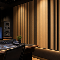 Panneau acoustique en bois de chêne WYRAX avec lattes et feutre noir pour bureau et salon, absorption acoustique