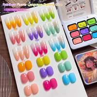 Nouvelle série Jiugongge Rainbow Flower Language Gel UV Halo Dye Poudre de dégradé Fard à joues solide Vernis à ongles certifié MSDS