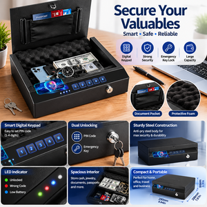 ตู้เซฟนิรภัยอัจฉริยะ Safewell แบบเปิดอัตโนมัติด้วยลายนิ้วมือ ระบบจดจำใบหน้าขั้นสูง สำหรับเก็บปืน ใช้ในบ้าน โต๊ะข้างเตียง และในรถยนต์ - Product Image 1
