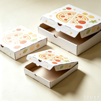Boîtes à pizza personnalisées en gros avec motifs et logos, laminées mat, gaufrées, portables, résistantes à l'huile, empilables et écologiques